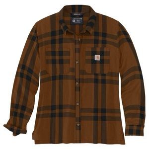 Women's Carhartt Rugged Flex Loose Fit Midweight Flannel Plaid Long Sleeve